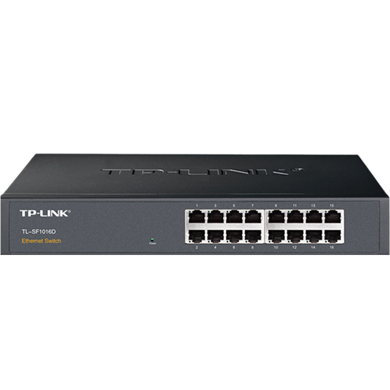 TP-LINK TL-SF1016D网络交换机16口百兆铁壳桌面型机架式集分线器